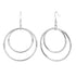 Silver Double Circles Dangle Earrings